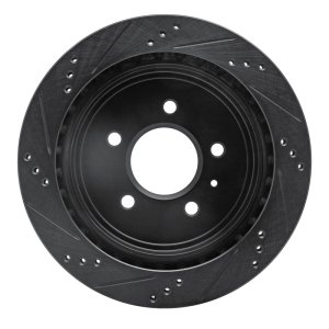 Cadillac STS Brake Rotor (1) - Rear Right - R1 Concepts - Drilled & Slotted - Black - `03-`11